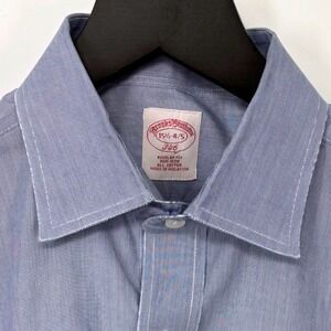 Brooks Brothers 346 Mens Dress Shirt 15 1/2 4/5 Blue Non Iron Regular Fit Luxury
